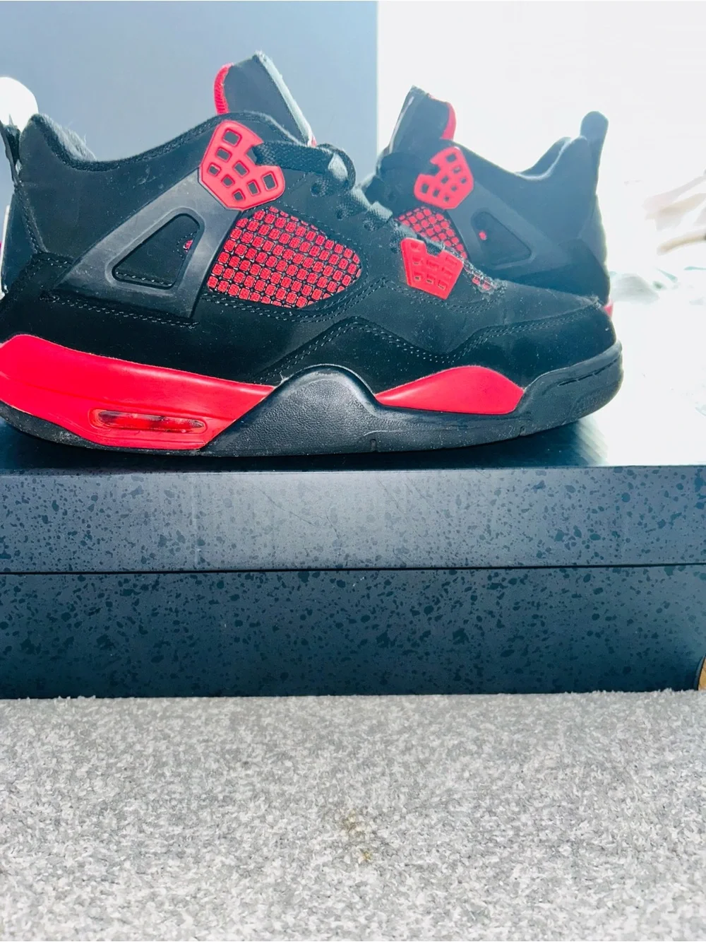 Jordan Black and Red Retro Basketball Sneakers